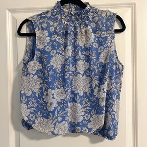 Express Floral Blue Sleeveless Women's Top